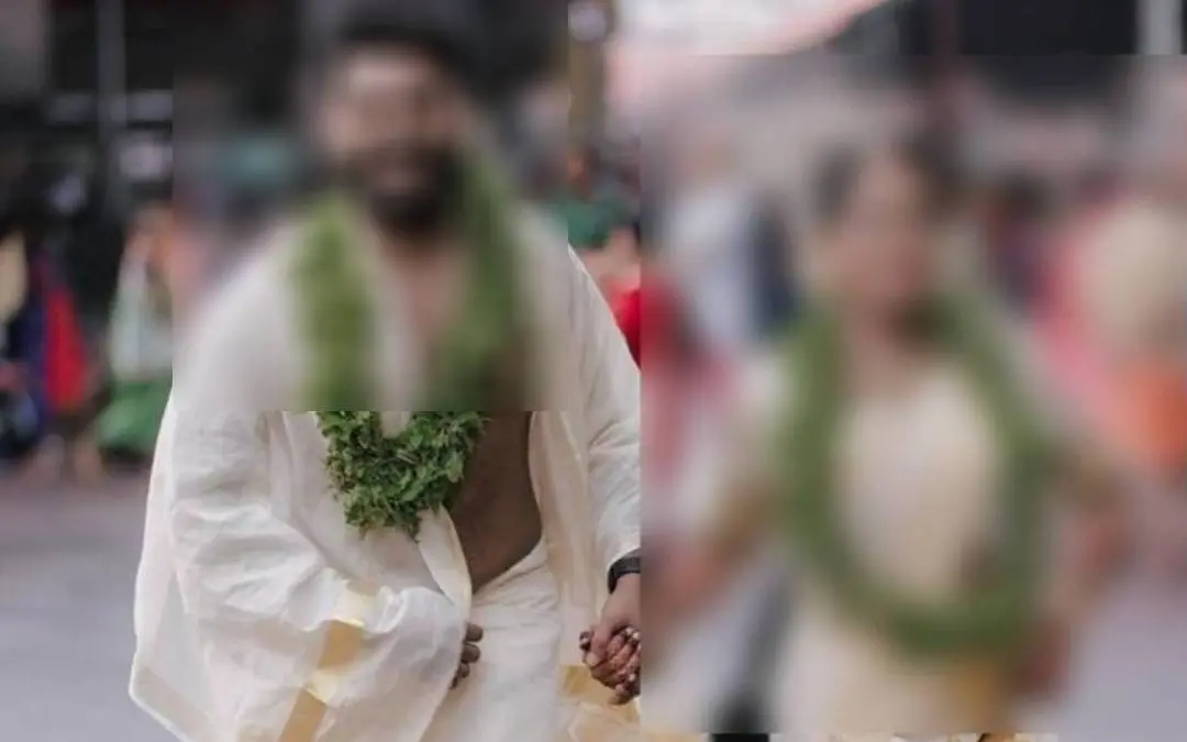 Marriage photo of Rahul and the victim. l Arranged