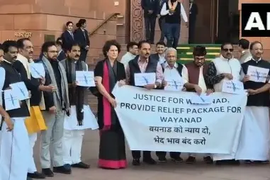 Priyanka Gandhi: 'No discrimination during disasters' as MPs protest over Wayanad aid | WATCH