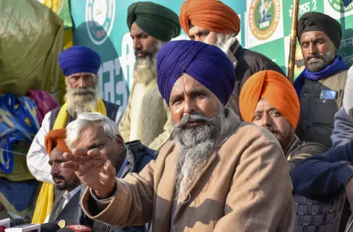 Punjab farmer leader Sarwan Singh Pandher with others