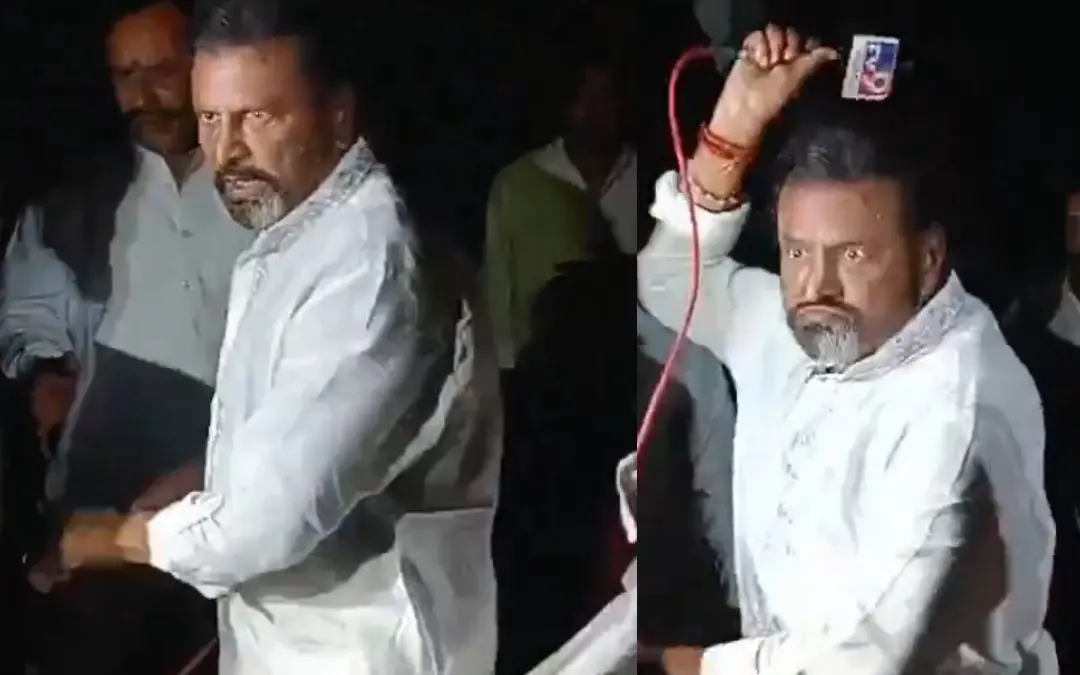 Actor Mohan Babu assaulting the journalist | Photo: X.com/@jsuryareddy