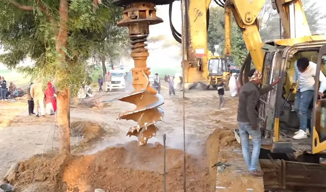 Rescue work underway after boy fell into a borewell