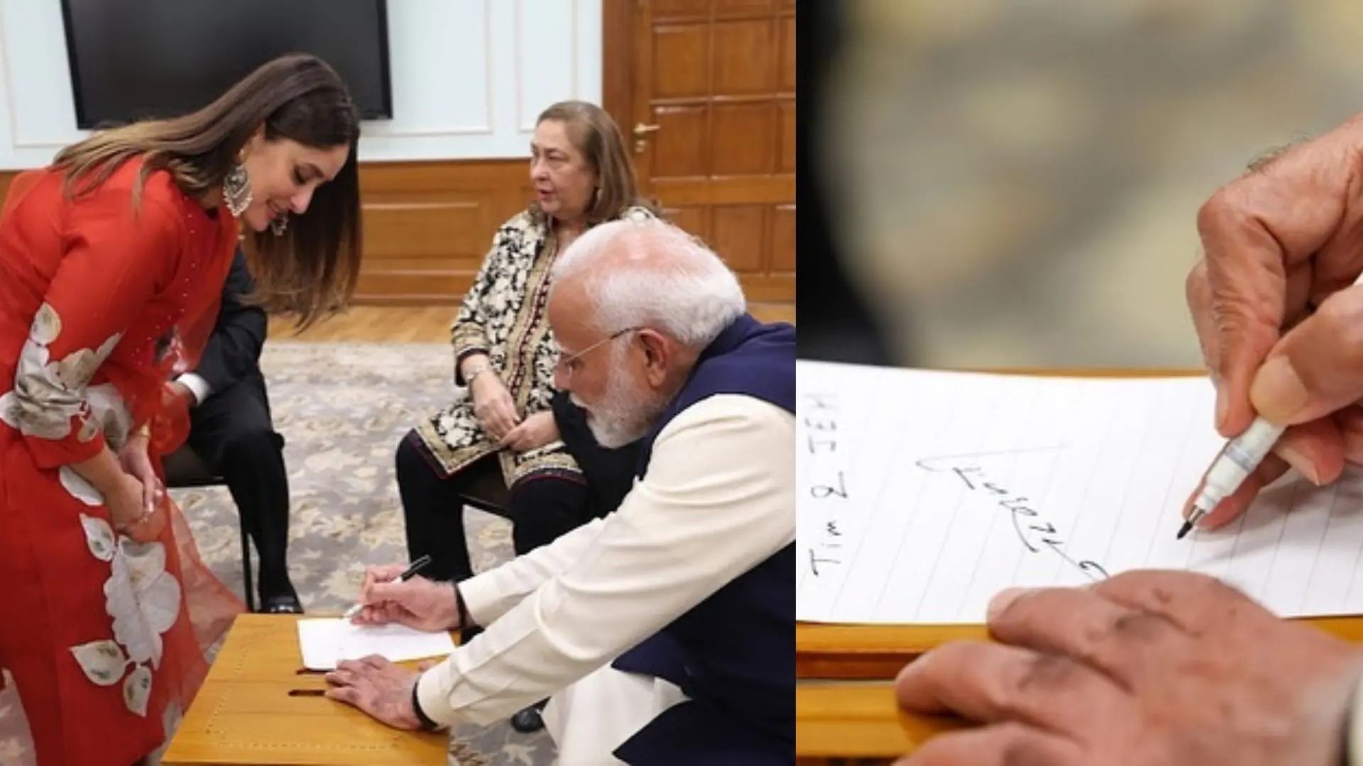 Kareena Kapoor gets PM Modi's autograph for her sons as she meets him with family