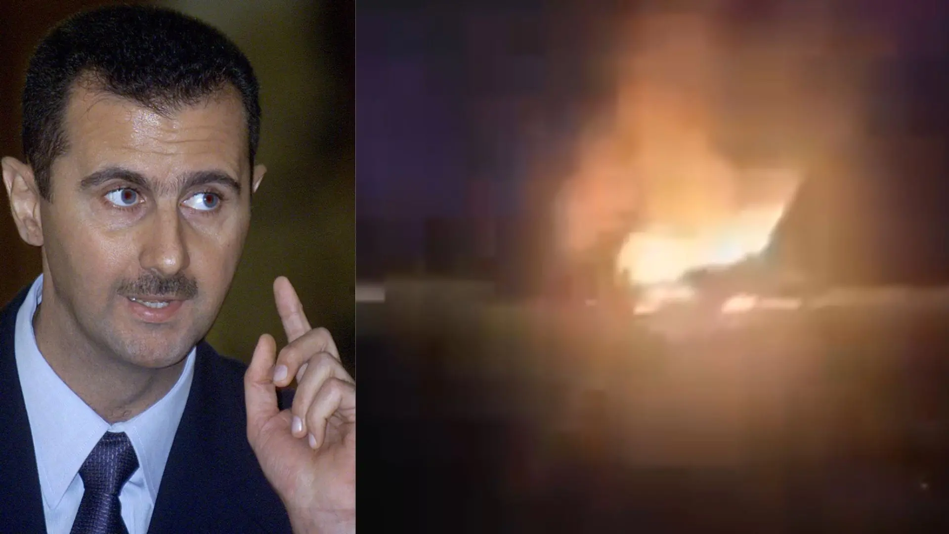 Bashar al-Assad, Viral video of burning flight | Photo: AFP, x