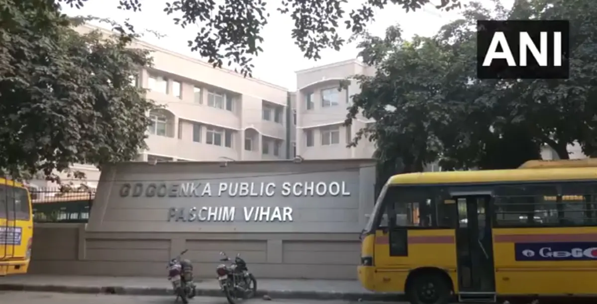 GD Goenka Public School, Paschim Vihar, among two Delhi schools that received bomb threats via email | Photo: Screengrab of X / ANI