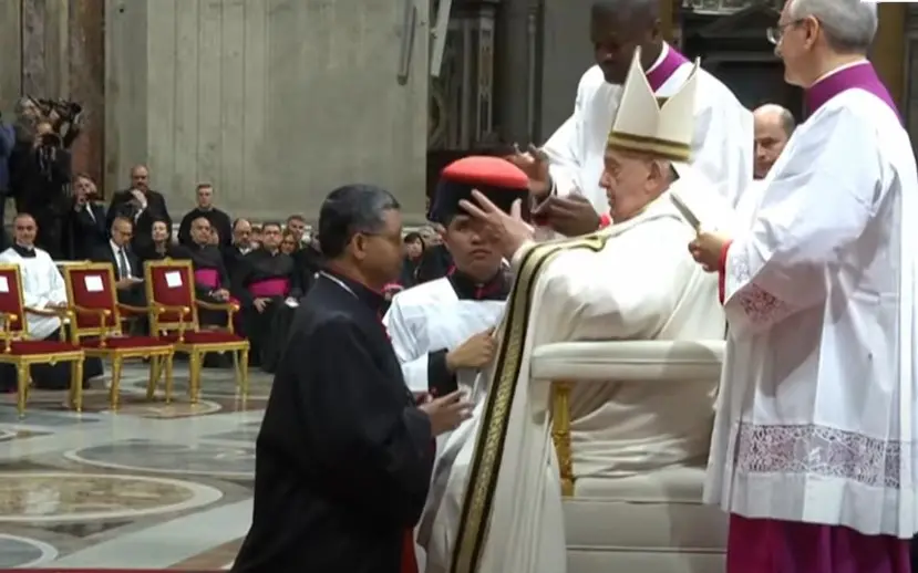 George Jacob Koovakad with Pope Francis in Vatican