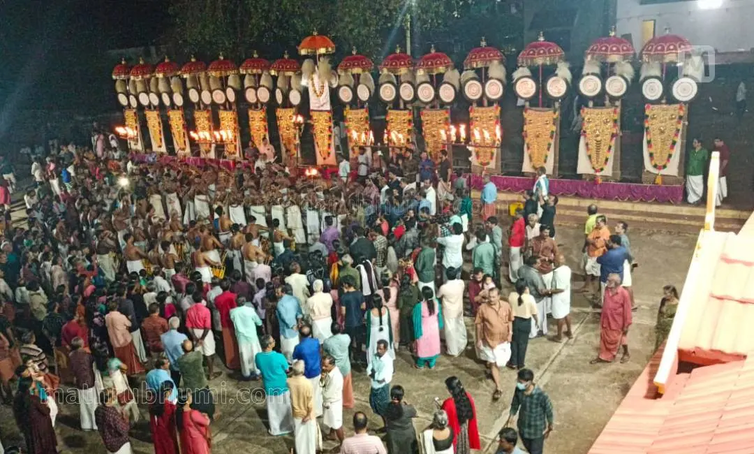 Arattupuzha Pooram held without elephants | Photo: Mathrubhumi