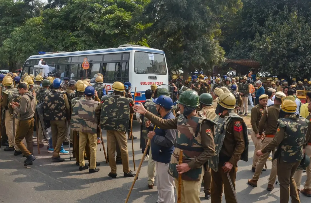 Police personnel deployed in view of farmers protest march | PTI