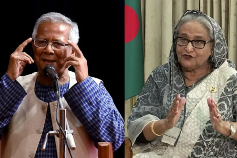 In 1st public address after fleeing, Sheikh Hasina accuses Yunus of genocide