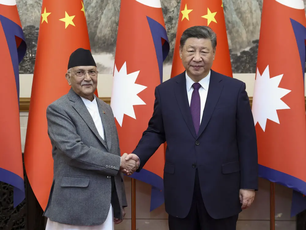 Nepal PM Khadga Prasad Oli and Chinese President Xi Jinping | Photo: ANI