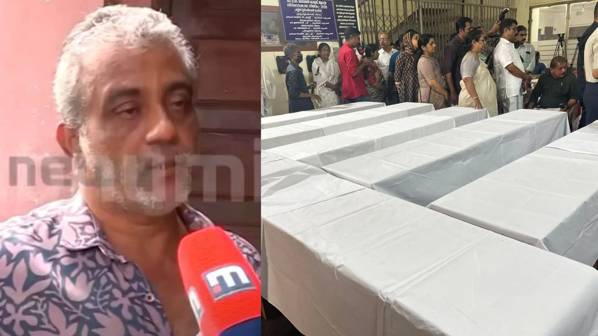 Shamil Khan, coffins of the passed students Photos: Mathrubhumi