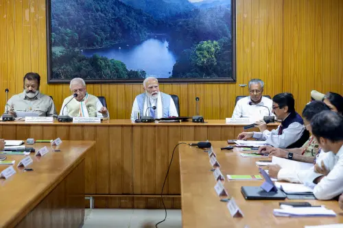 Prime Minister Narendra Modi holds a review meeting with officials regarding the landslide-affected area in Wayanad | Photo: ANI