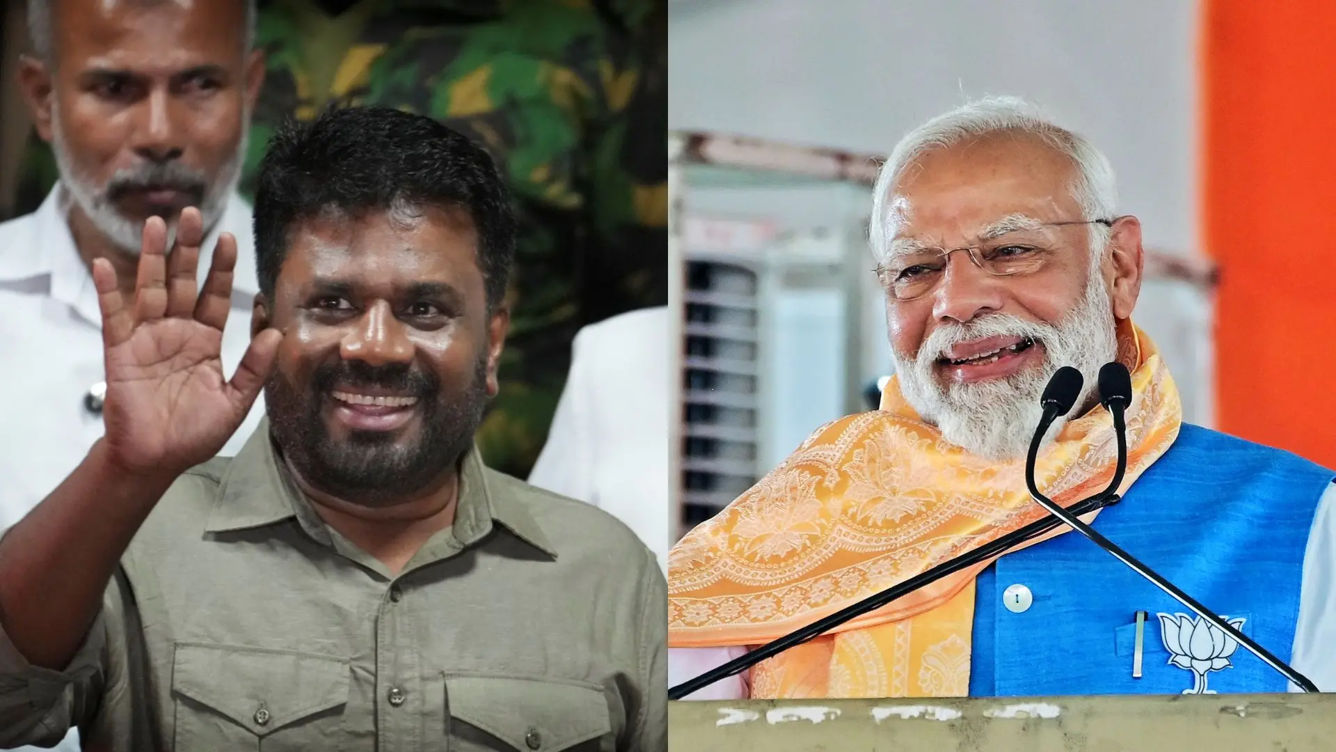 Anura Kumara Dissanayake, Narendra Modi | Photos: AP/ANI