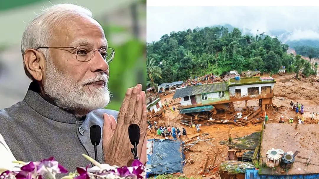Narendra Modi, Landslide-hit area | Photos: ANI, Mathrubhumi