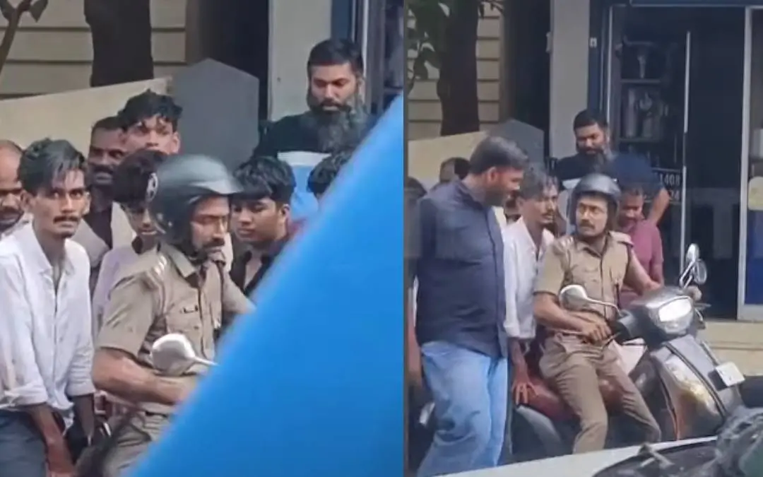 Actor Shine Tom Chacko carrying injured biker to hospital. | Photo: Screengrab