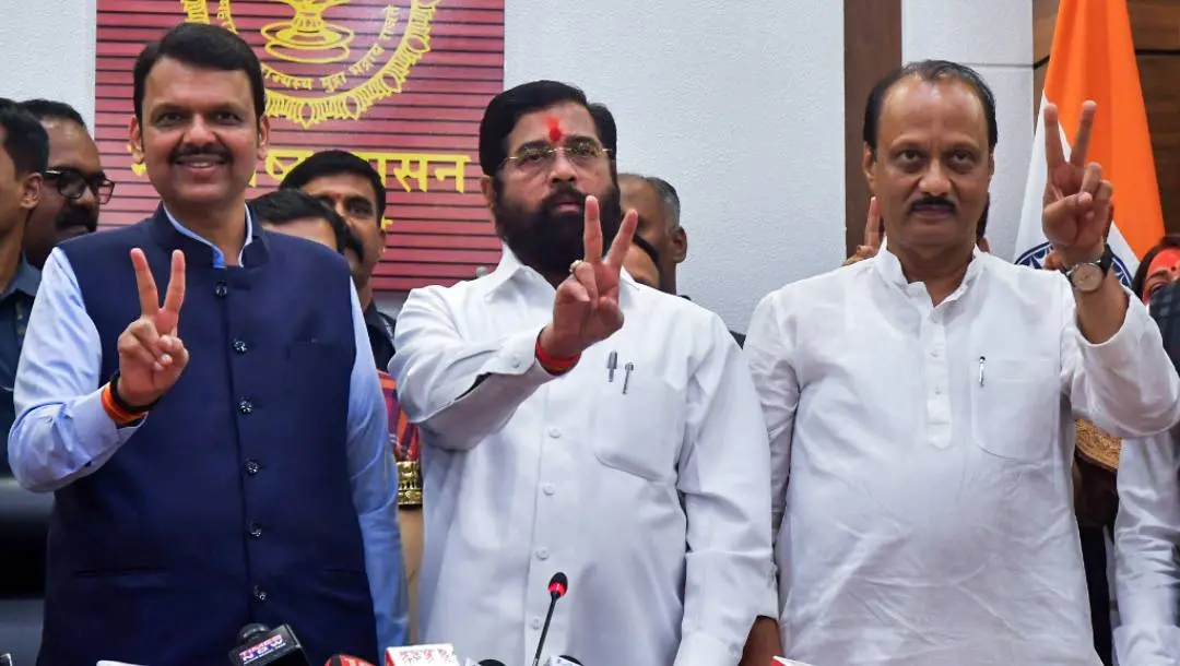 ദേവേന്ദ്ര ഫഡ്നാവിസ്, ഏക്നാഥി ഷിന്ദേ, അജിത് പവാര് | Photo: ANI