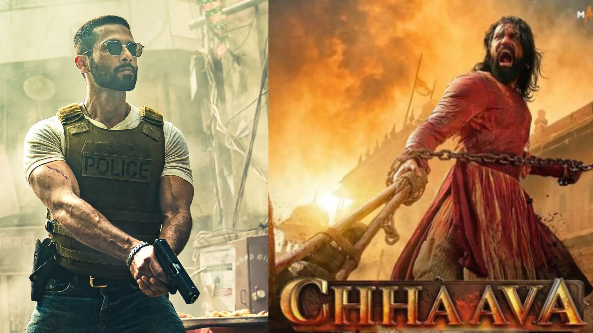 Posters of Deva (L) and Chhaava (R)