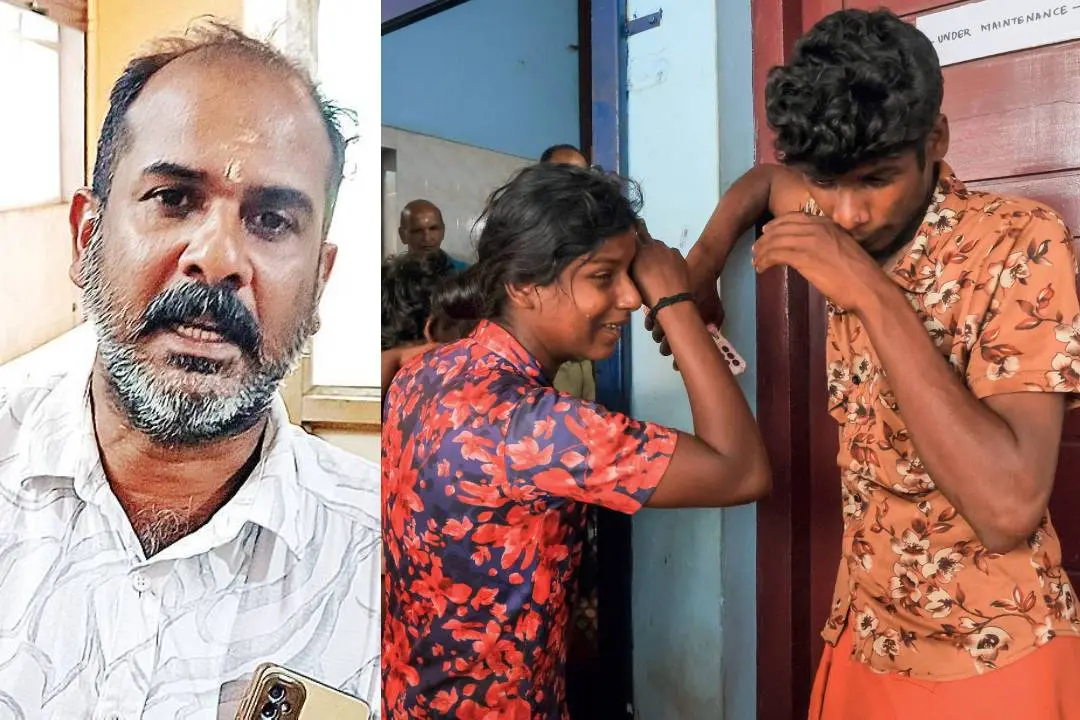 നാട്ടിക അപകടത്തില് മരിച്ചവരുടെ ബന്ധുക്കളായ ഈശ്വരി, സുരേഷ് എന്നിവര്/ എന്.പി ആഘോഷ് | Photo: Mathrubhumi