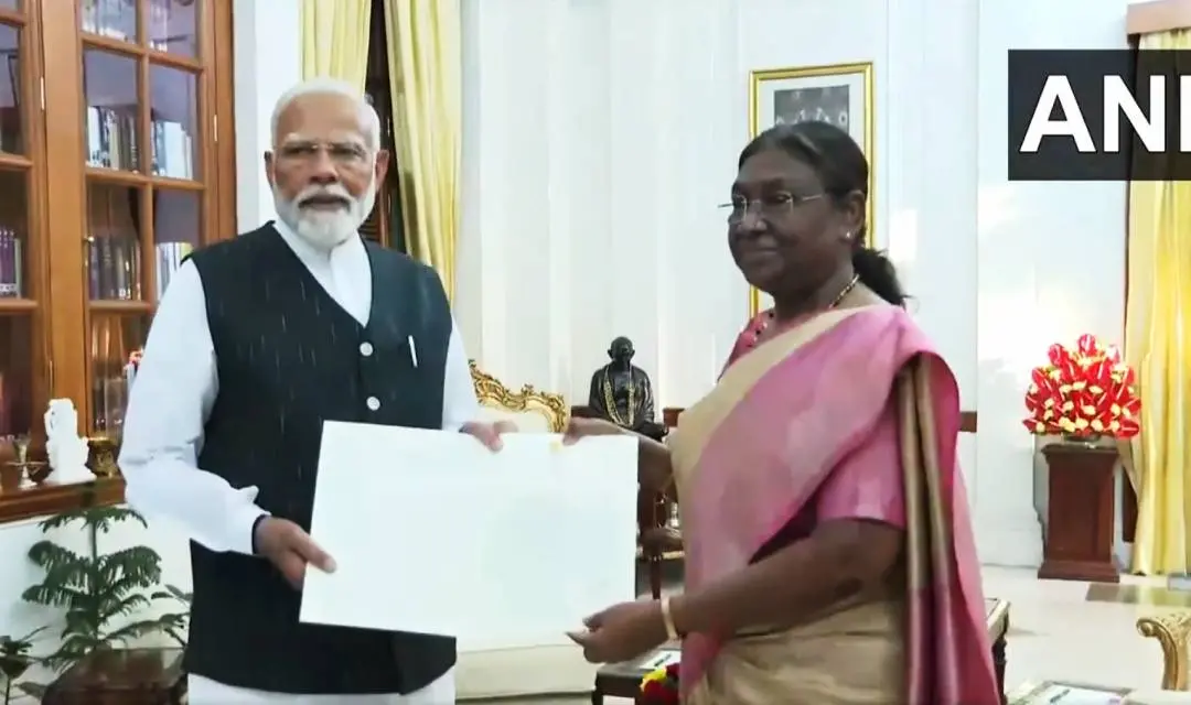 PM designate Narendra Modi meets President Draupadi Murmu at Rashtrapati Bhavan