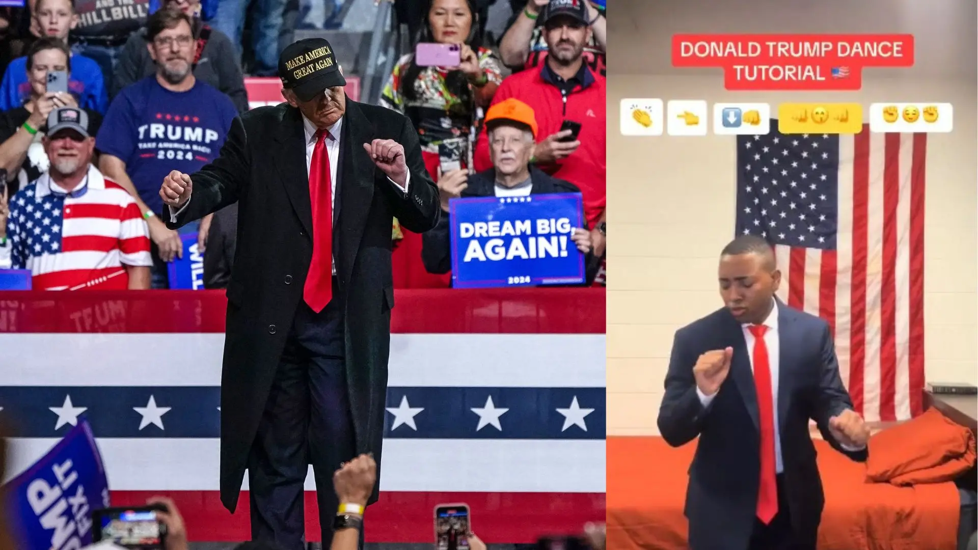US President Donald Trump dances at the end of a campaign rally, Georgia, Trump dance tutorial | Photo: AFP, X