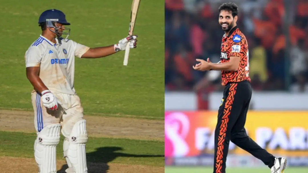 From (L) Vaibhav, Bhuvneshwar Kumar | Photo: Agencies