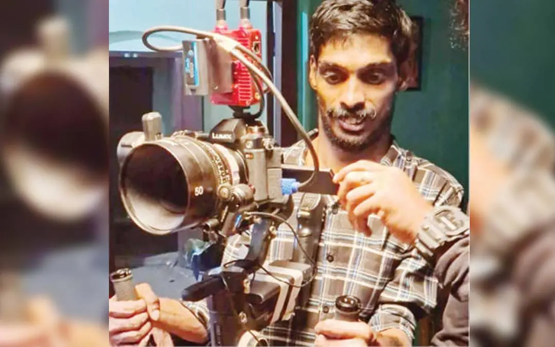 Ragesh Krishnan during film shooting