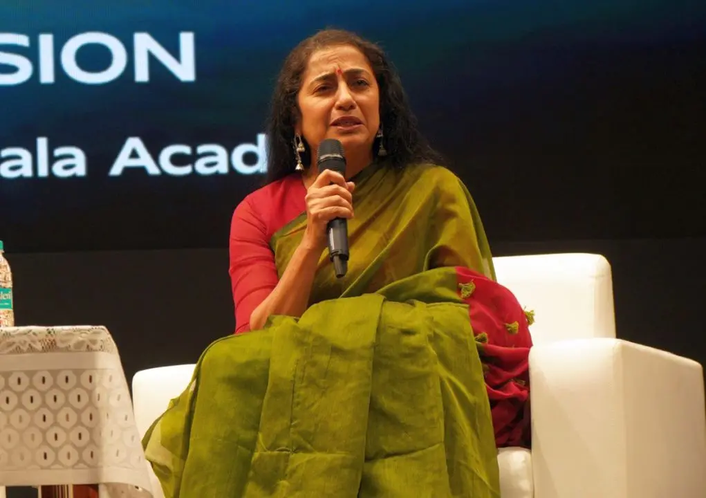 Suhasini takes part in a panel discussion at IFFI 2024 on fostering inclusivity and implementing policies that create safe workspaces for women in the industry.