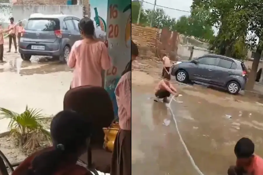 Viral video of students cleaning car sparks Education Department inquiry | WATCH