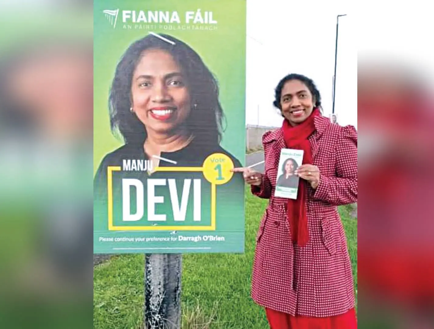 Manju Devi during election campaign in Ireland