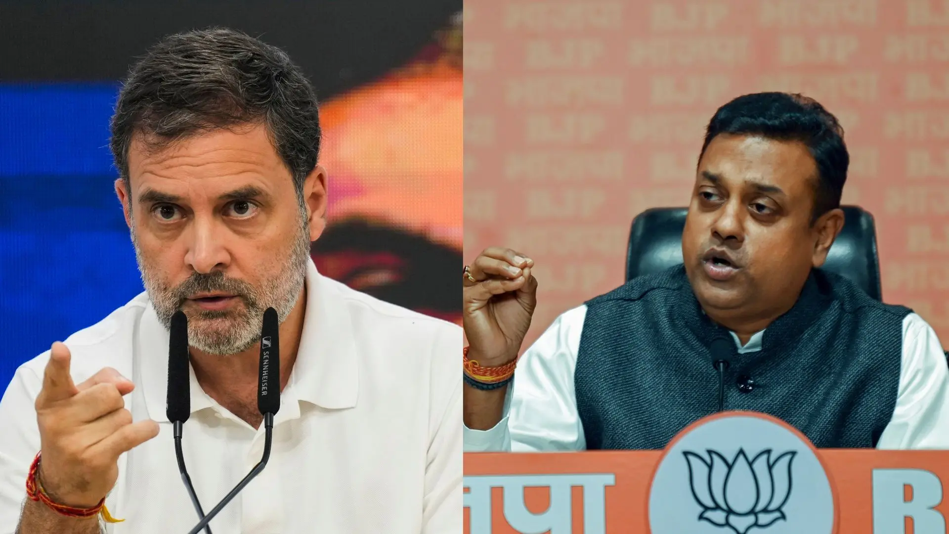 Rahul Gandhi, Sambit Patra | Photo: PTI