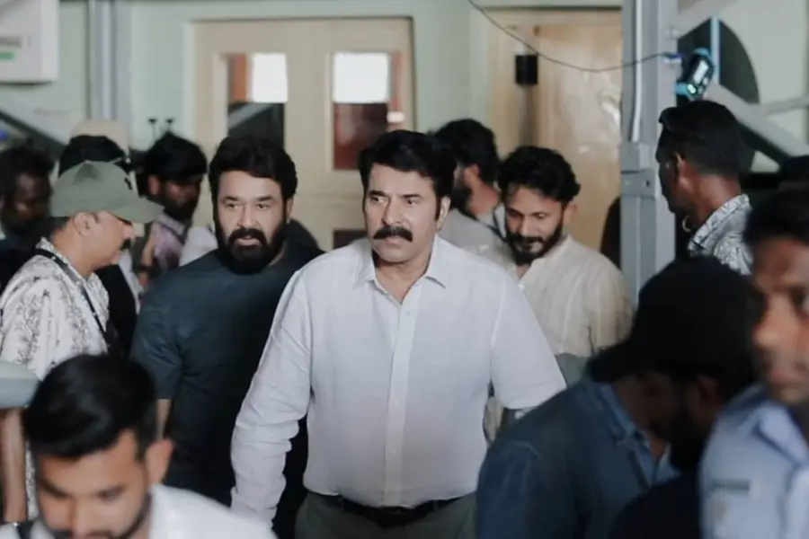 Mohanlal lights lamp as Mammootty joins to kick off multi-starrer in Sri Lanka | WATCH