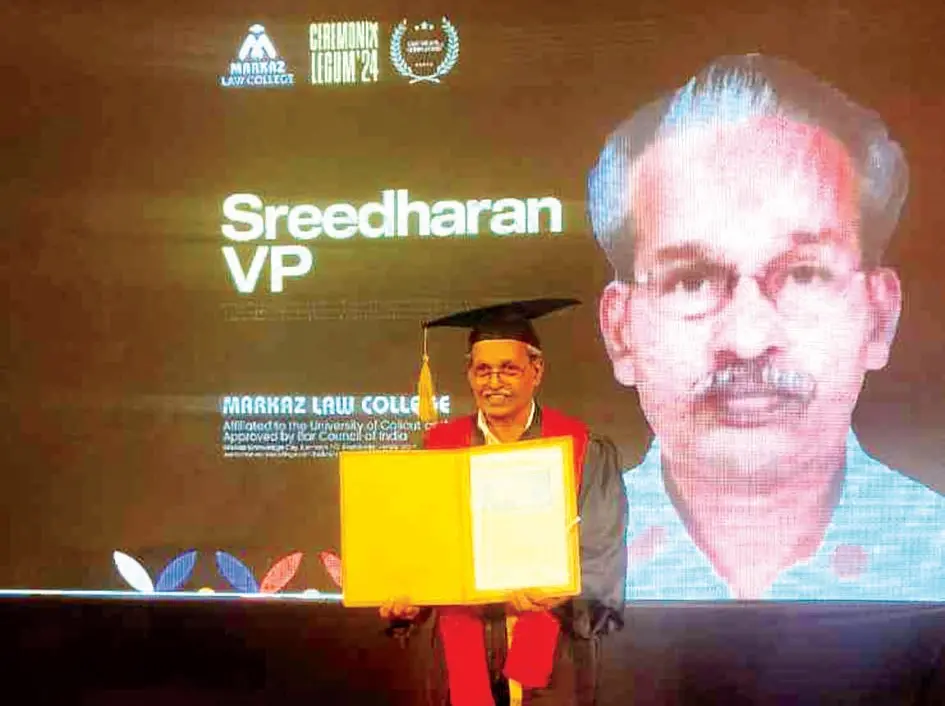 Sreedharan at the LLB convocation ceremony