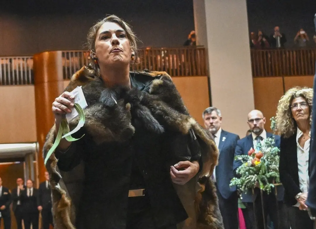 Australian Senator Lidia Thorpe disrupts proceedings as Britain's King Charles and Queen Camilla attend a Parliamentary reception hosted by Australian Prime Minister Anthony Albanese and partner Jodie Jaydon at Parliament House in Canberra, Australia | File Photo: AP