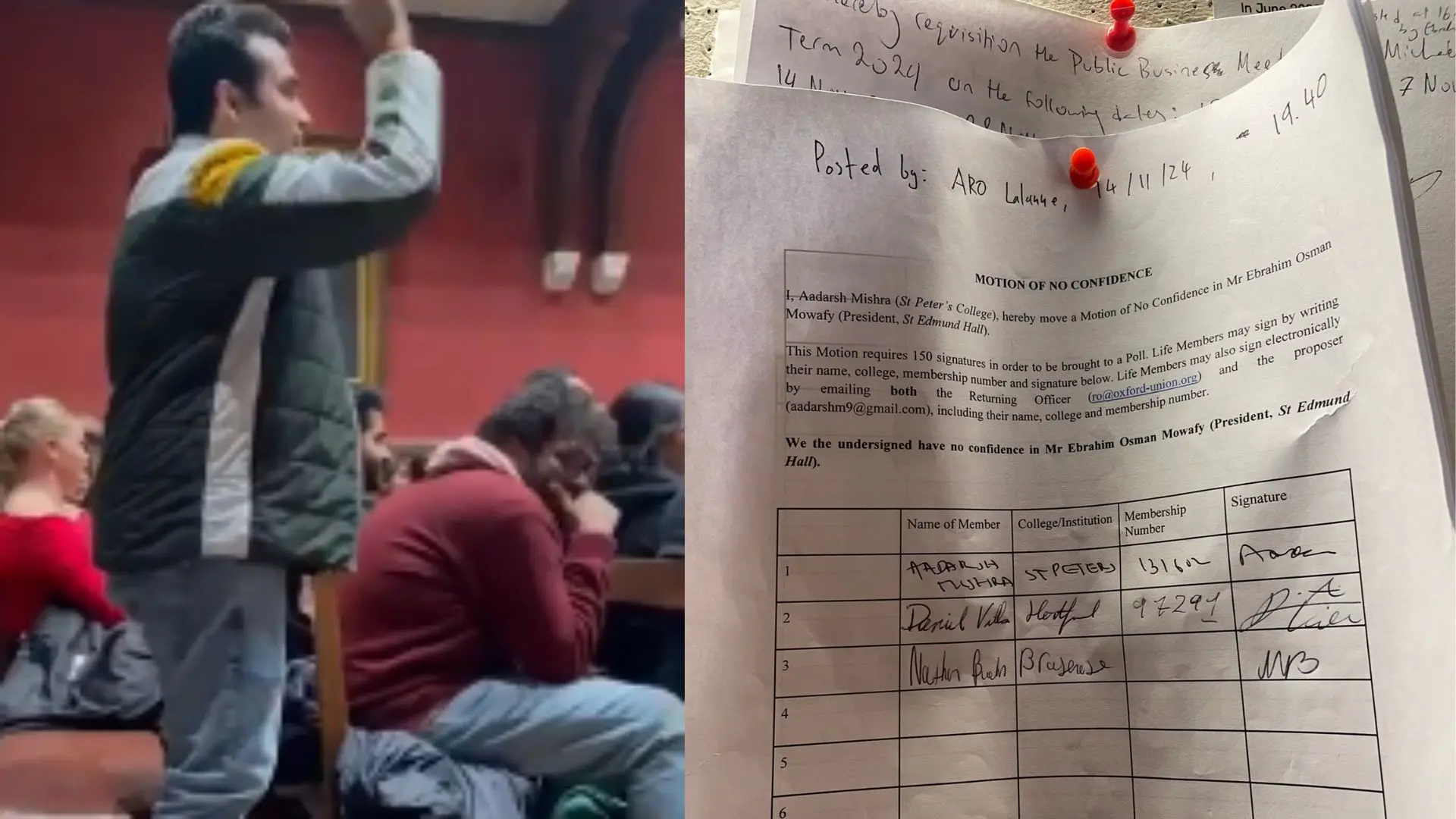 Indian student at Oxford intervened during the Kashmir debate