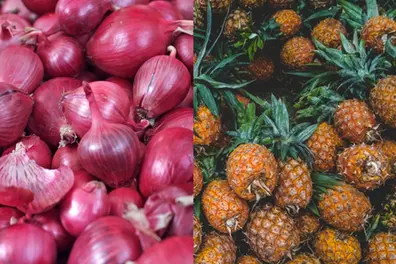 How are rising onion prices disrupting transport of pineapples from Kerala?