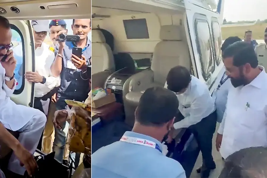 Maharashtra CM Eknath Shinde’s luggage checked amid Uddhav Thackeray’s bag controversy