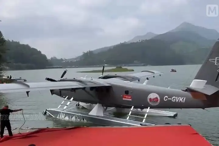 Kerala's first seaplane successfully completes official trial run, lands at Mattupetty Dam