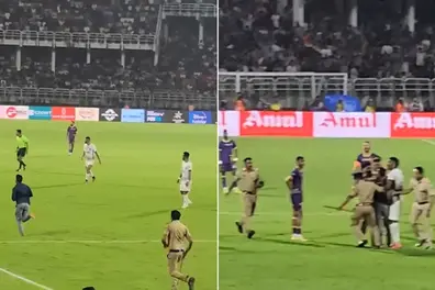 Fan disrupts Kerala Super League final at Kozhikode for selfie; Arrested and granted bail | VIDEO