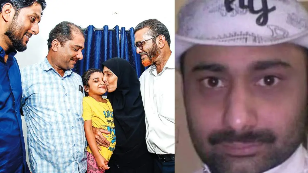 From (L) Abdul Rahim's mother, brother and uncle after hearing news of his release; Abdul Rahim.
 | Photo: Arranged