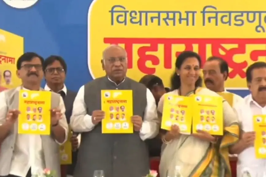 Kharge unveils MVA manifesto for Maha polls, promises Rs 3.5 lakh relief for families