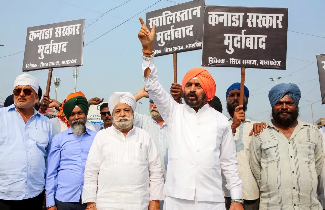 Sikh protest against the 'Khalisatani attack on Canada's Hindu Temple'
