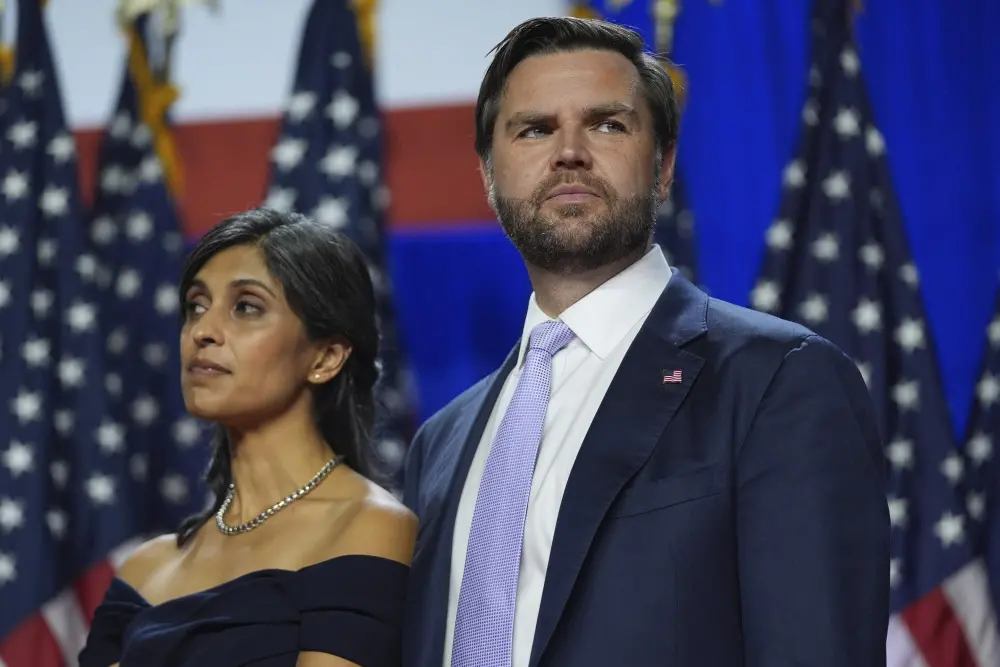 JD Vance, R-Ohio, and his wife Usha Vance  | AP