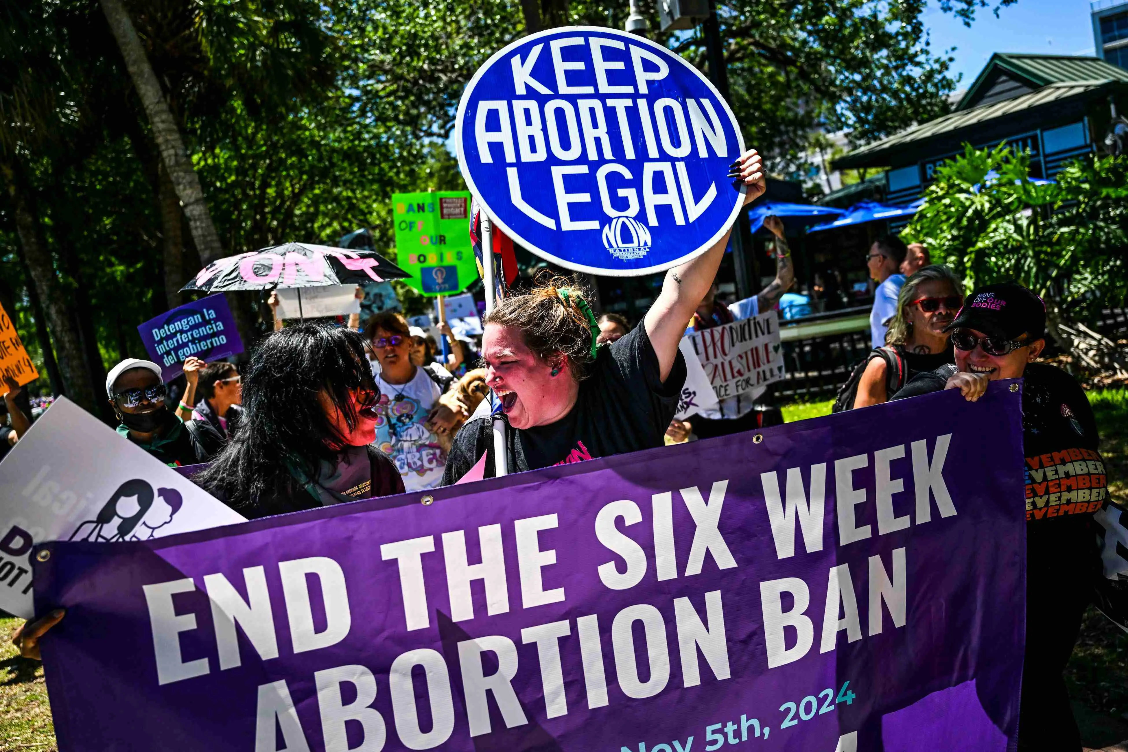 Abortion rights activists participate in the "Rally for Our Freedom"