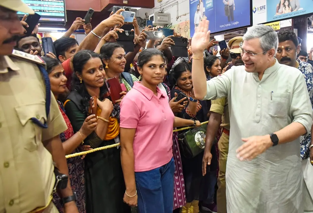 Railways Minister Ashwini Vaishnaw during a visit to Thrissur railway station | Photo: PTI