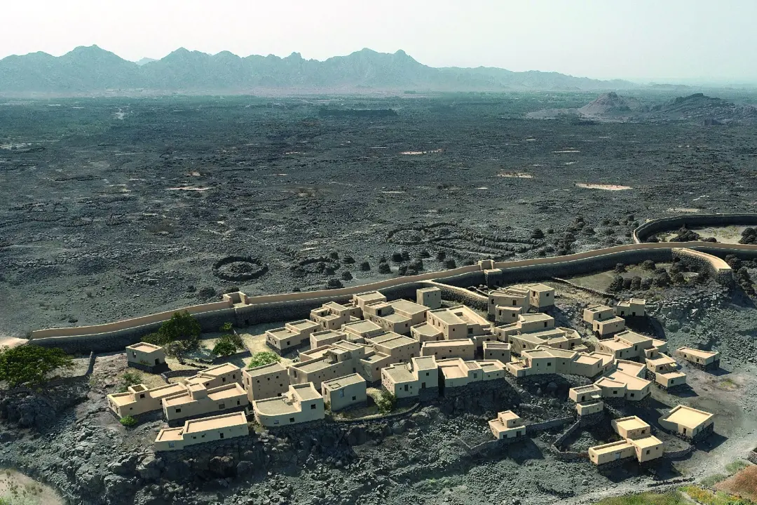 a virtual 3-D reconstruction of the ancient town dubbed al-Natah, that was long concealed by the walled oasis of Khaybar, near the western Saudi city of al-Ula | Photo: AFP