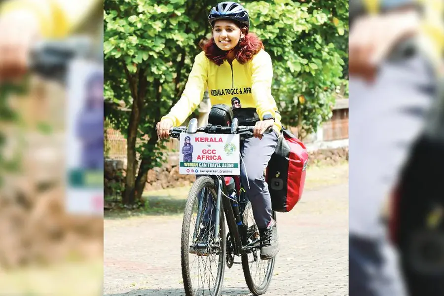 22-year-old Ottapalam girl begins bicycle journey to 22 countries