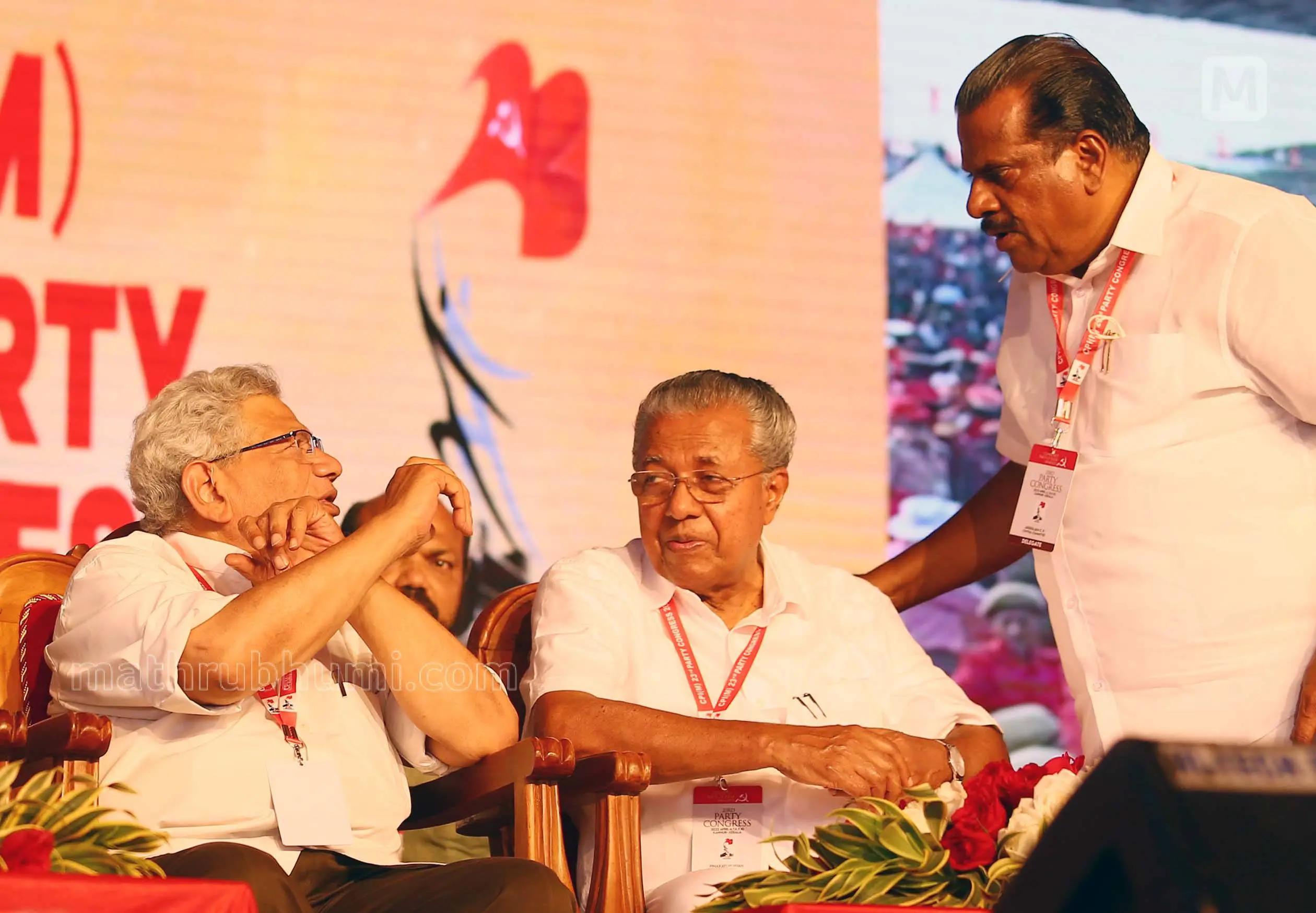 Sitaram Yechury, Pinarayi Vijayan, EP Jayarajan | Photo: Mathrubhumi