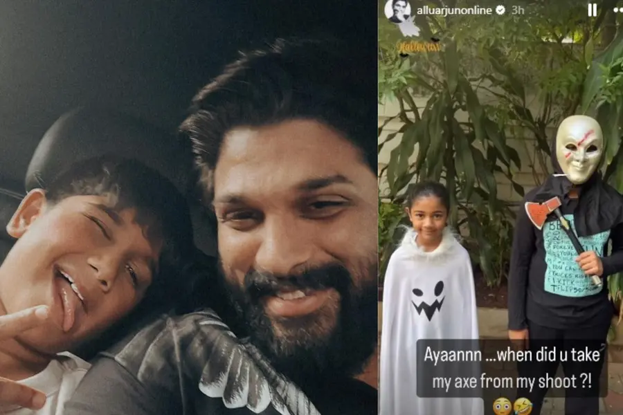 Allu Arjun's son Ayaan takes his ‘Pushpa’ axe for Halloween!