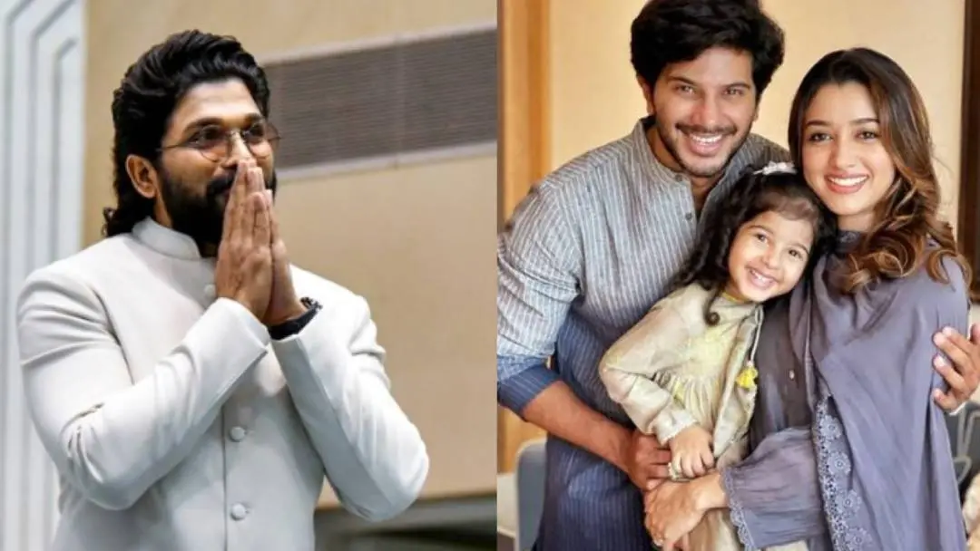From (L) Allu Arjun and Dulquer Salmaan & family. | Photo: Instagram/Agencies