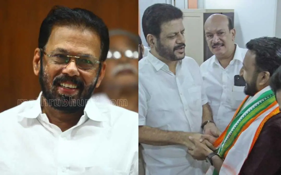 എ. തങ്കപ്പന്‍, വി.കെ. ശ്രീകണ്ഠന്‍ രാഹുല്‍ മാങ്കൂട്ടത്തിലിനൊപ്പം | Photo: Mathrubhumi, Facebook/ VK Sreekandan