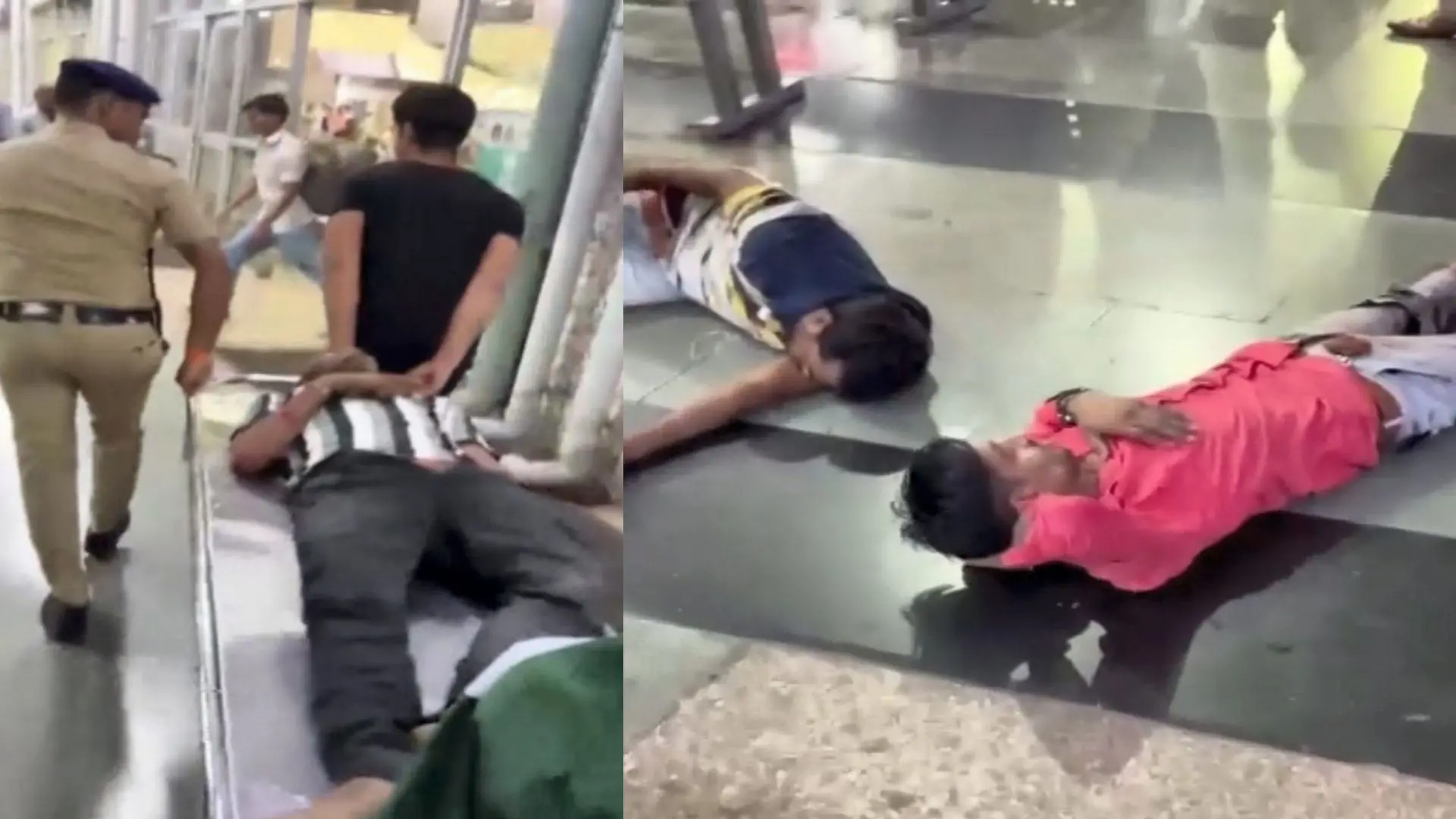 Visuals of passengers being taken to hospital